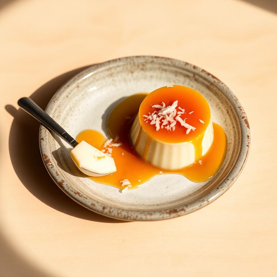 Flan de coco y vainilla